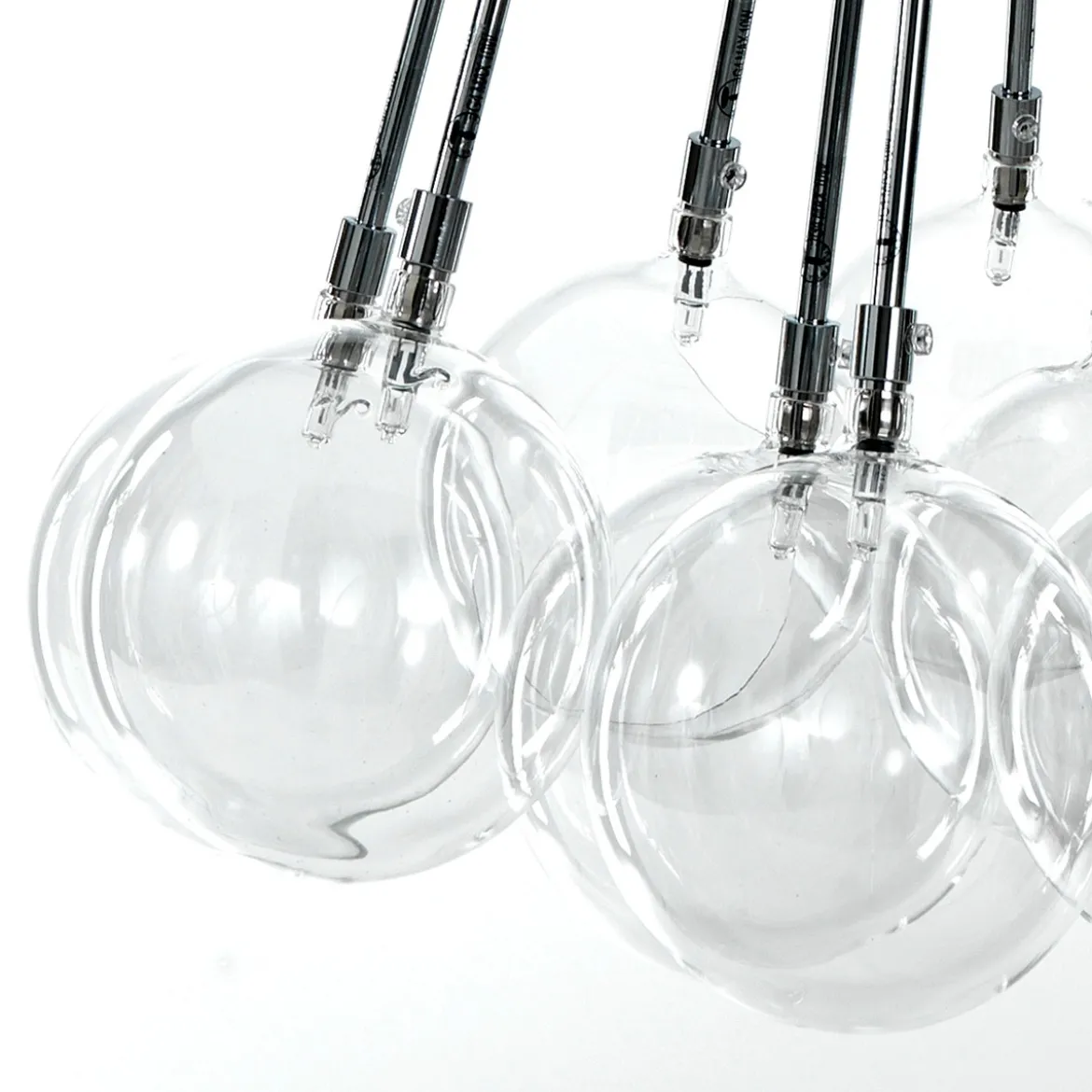 Sfere big lampadario con sfere in vetro trasparente d60 h80 cm