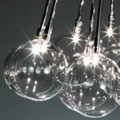 Sfere big lampadario con sfere in vetro trasparente d60 h80 cm