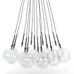 Sfere big lampadario con sfere in vetro trasparente d60 h80 cm
