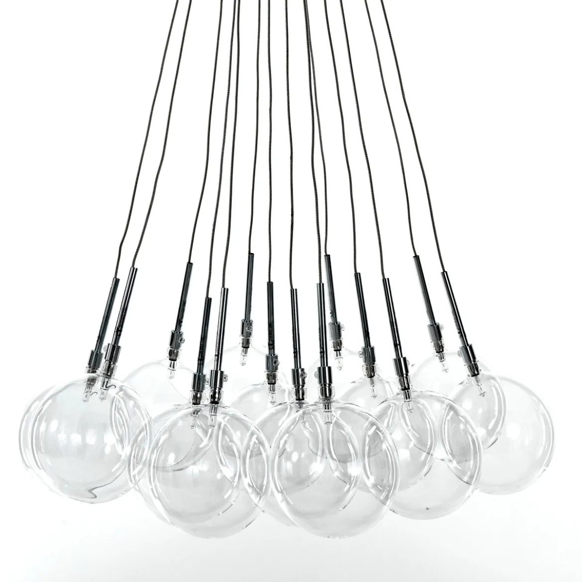 Sfere big lampadario con sfere in vetro trasparente d60 h80 cm