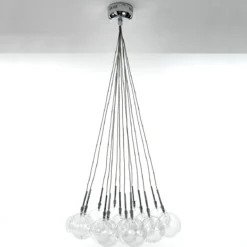 Sfere big lampadario con sfere in vetro trasparente d60 h80 cm