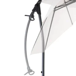 Sirolo ombrellone regolabile madeira in acciaio antracite telo ecru base inclusa 300x300xh260 cm