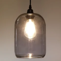 Skittle-c lampadario vetro grigio trasparente cm. d18 h25 cm