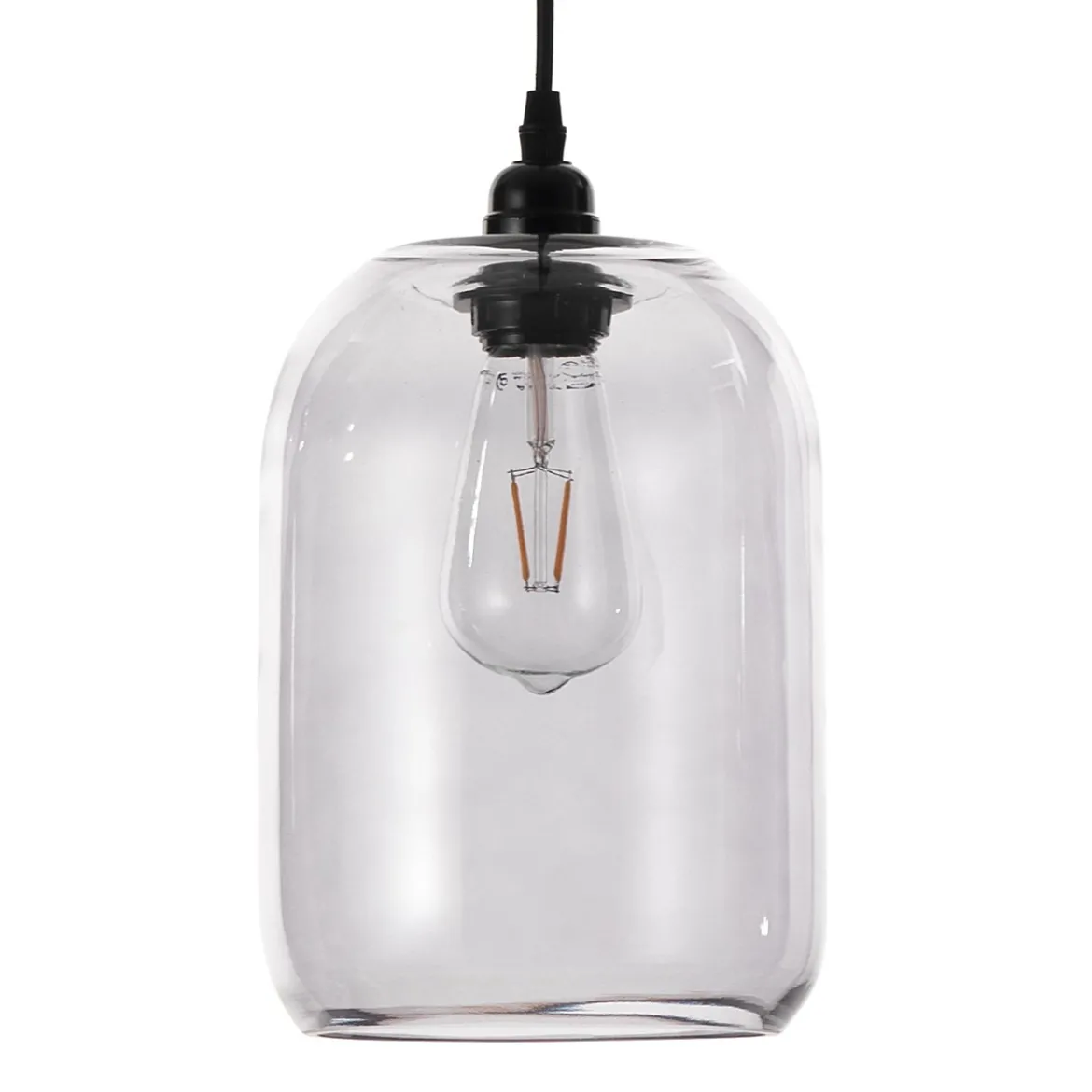 Skittle-c lampadario vetro grigio trasparente cm. d18 h25 cm