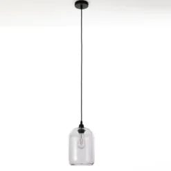 Skittle-c lampadario vetro grigio trasparente cm. d18 h25 cm
