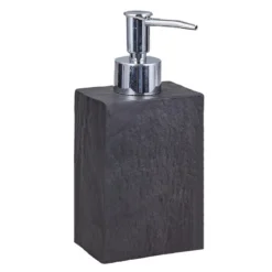Slate dispenser portasapone in resina effetto cemento nero 7.5x5xh17 cm
