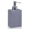 Slate grey dispenser portasapone in resina effetto cemento grigio 7.5x5 h10/17 cm