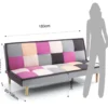Smart-b divano letto in tessuto multi-colore l180 p90 h80