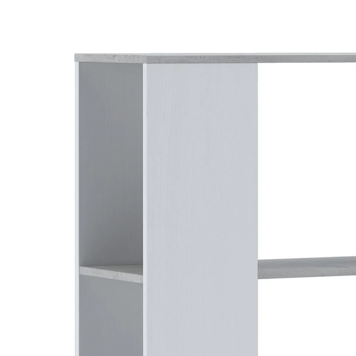 Smart varsavia libreria finitura larice bianco e grigio cemento 129x33xh174 cm