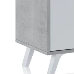 Smart varsavia porta tv 2 ante a ribalta finitura larice bianco e grigio cemento 180x40xh49 cm