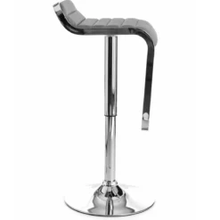 Snappy grey sgabello regolabile in pelle sintetica e metallo cromato grigio 35.5x44xh67-87 cm