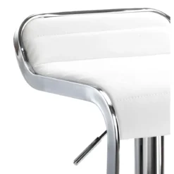 Snppy white sgabello regolabile bar in pelle sintetica bianco e metallo cromato 35.5x44xh67-87 cm