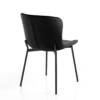 Snug velvet black sedia velluto neros truttura metallo nero opaco cm h80 l50 p60