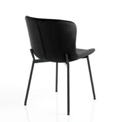 Snug velvet black sedia velluto neros truttura metallo nero opaco cm h80 l50 p60