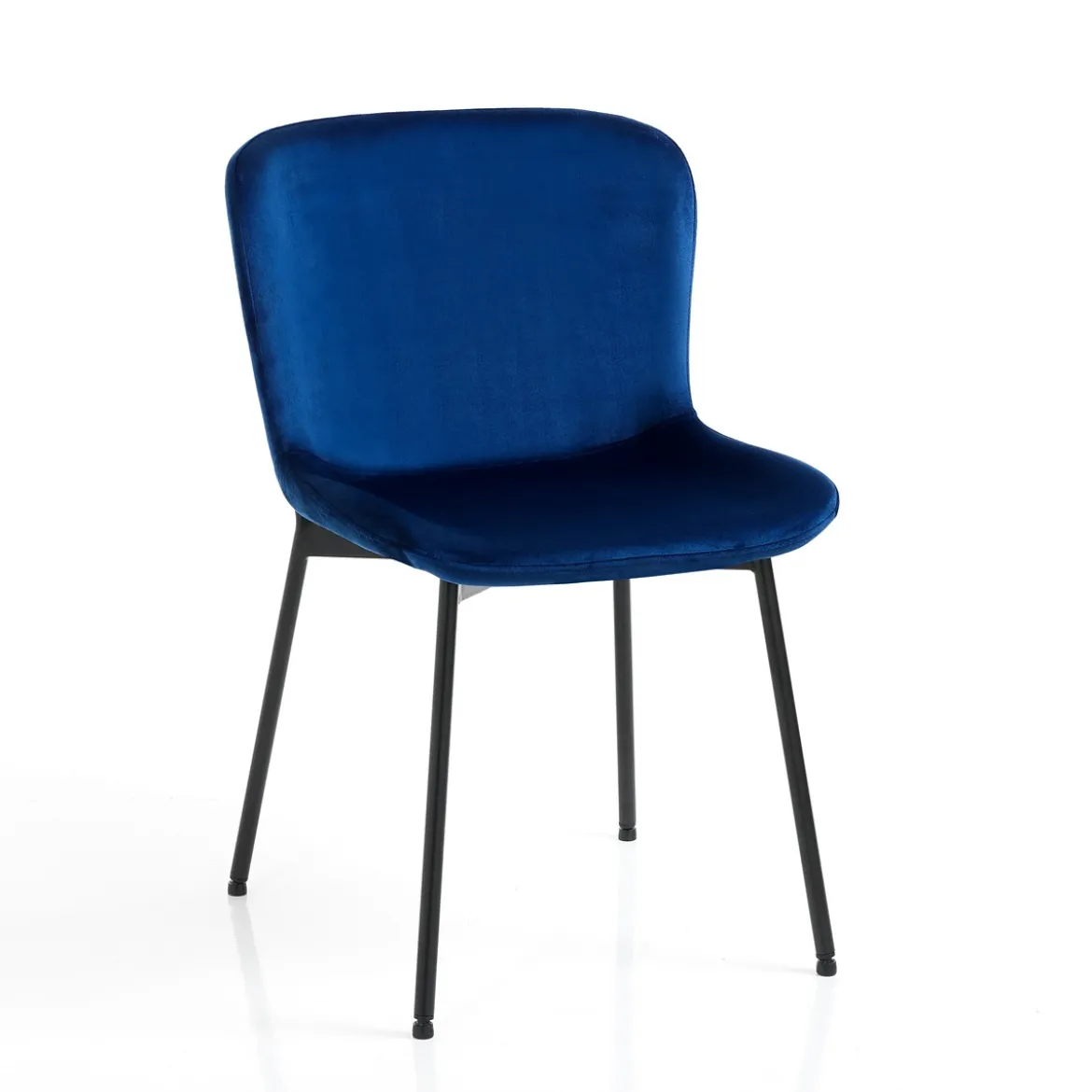 Snug velvet blue sedia velluto blu struttura metallo nero opaco cm h80 l50 p60