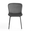 Snug velvet grey sedia velluto grigio struttura metallo nero opaco cm h80 l50 p60