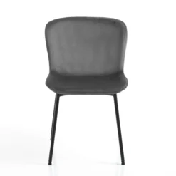 Snug velvet grey sedia velluto grigio struttura metallo nero opaco cm h80 l50 p60
