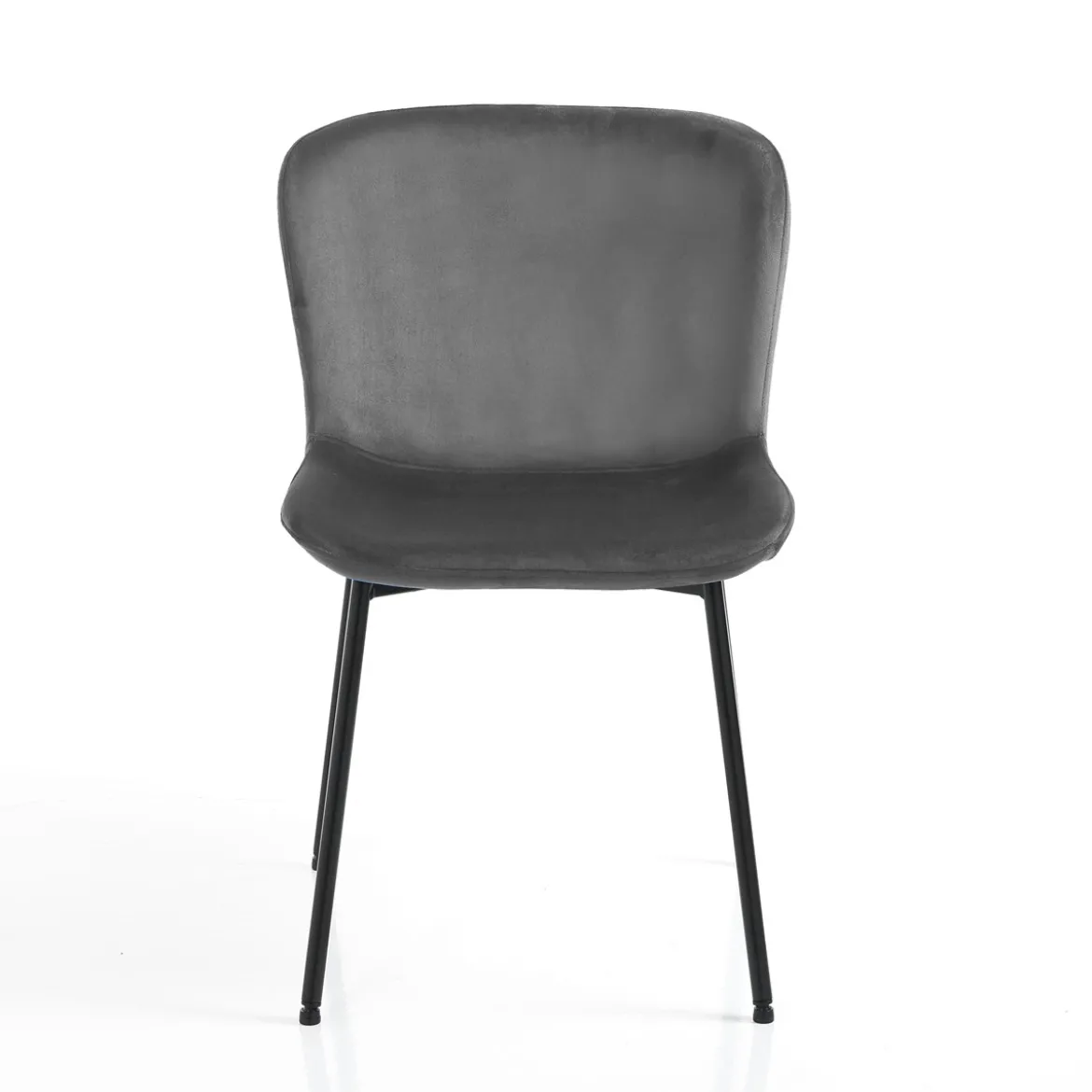 Snug velvet grey sedia velluto grigio struttura metallo nero opaco cm h80 l50 p60