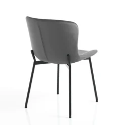 Snug velvet grey sedia velluto grigio struttura metallo nero opaco cm h80 l50 p60