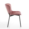 Snug velvet pink sedia velluto rosa cipria struttura metallo nero opaco cm h80 l50 p60