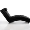 Sofia black chaise longue in pelle sintetica nera cm h85 l62 p172