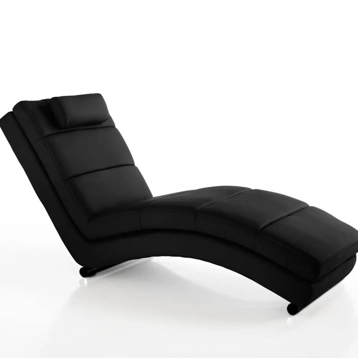 Sofia black chaise longue in pelle sintetica nera cm h85 l62 p172