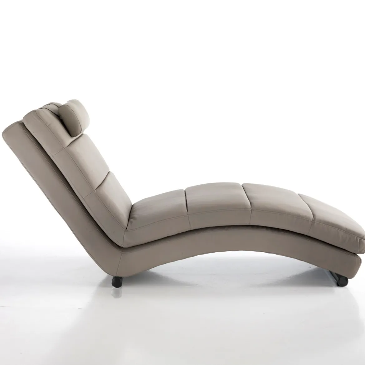 Sofia taupe chaise longue pelle sintetica tortora h85 l62 p172 cm