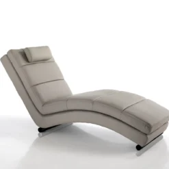 Sofia taupe chaise longue pelle sintetica tortora h85 l62 p172 cm