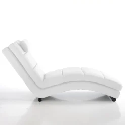 Sofia white chaise longue in pelle sintetica bianca h85 l62 p172 cm