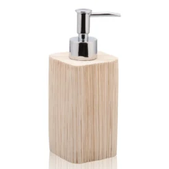 Spa dispenser portasapone in ceramica effetto legno 6.5x6.5 h17.5 cm