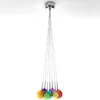 Spheres color lampadario 7 luci con sfere in vetro colorato h110 d32 cm