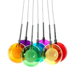 Spheres color lampadario 7 luci con sfere in vetro colorato h110 d32 cm