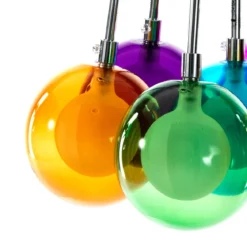 Spheres color lampadario 7 luci con sfere in vetro colorato h110 d32 cm