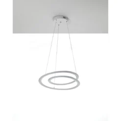 Spiral lampadario led in polipropilene bianco opaco filo regolabile d50 h165 cm