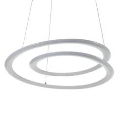 Spiral lampadario led in polipropilene bianco opaco filo regolabile d50 h165 cm