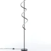 Spring lampada da terra a led in allumino nero opaco policarbonato bianco opaco cm h157 d20 lumen 2898