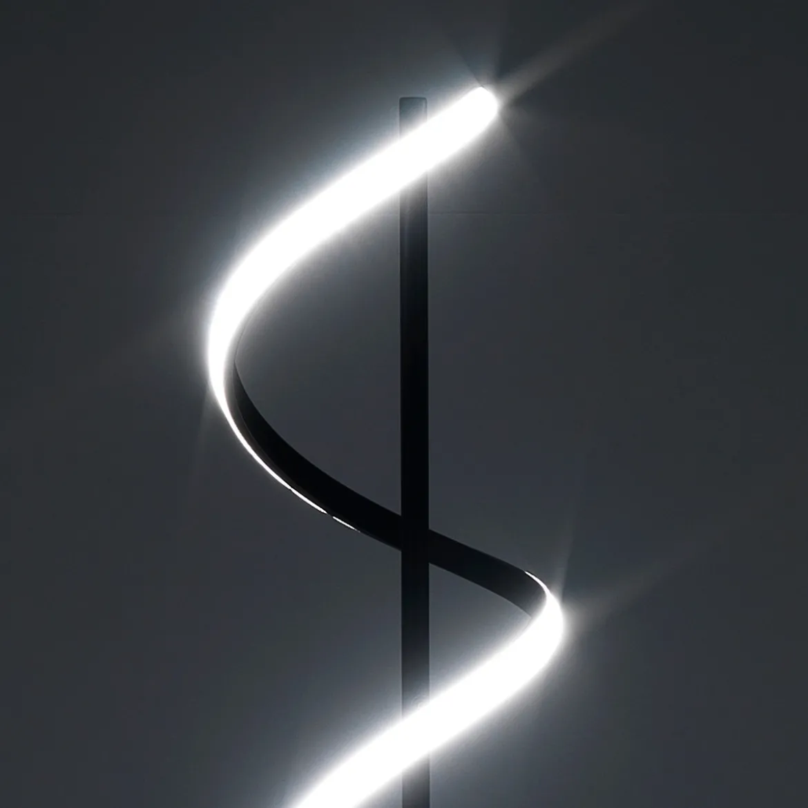 Spring lampada da terra a led in allumino nero opaco policarbonato bianco opaco cm h157 d20 lumen 2898