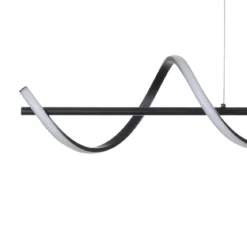 Spring lampadario a led in allumino nero opaco policarbonato bianco opaco cm h150 l92 p20 lumen 2898
