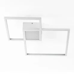 Square white plafoniera / applique led in metallo bianco opaco 54x54 h8 cm