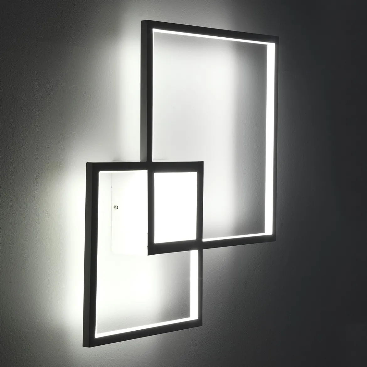 Square white plafoniera / applique led in metallo bianco opaco 54x54 h8 cm