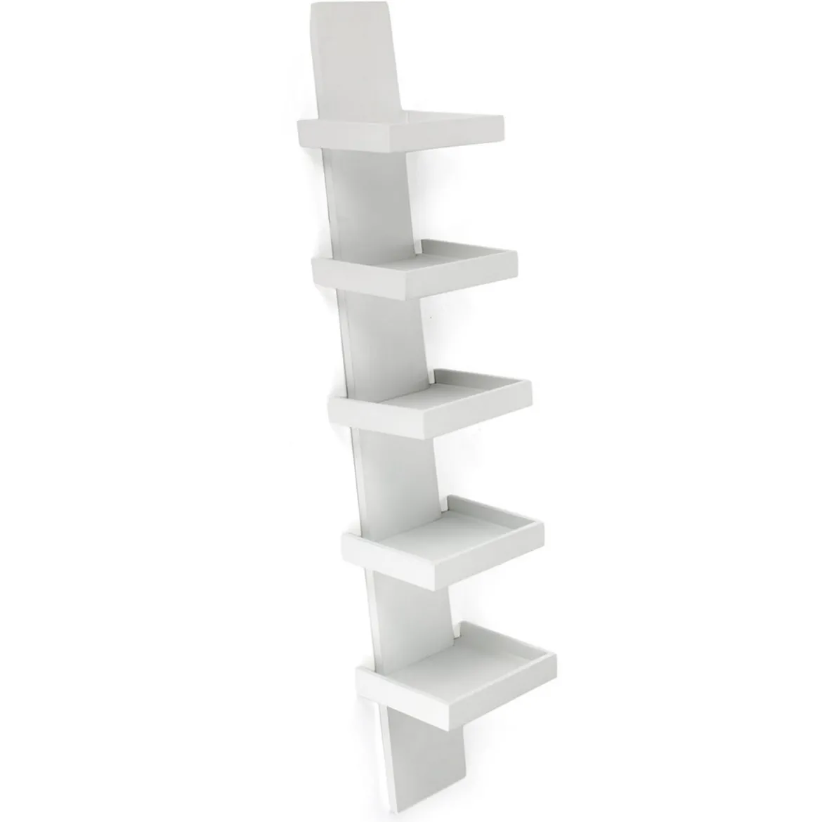 Step white libreria laccata bianco opaco 5 ripiani h155 l31 p35 cm