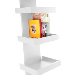 Step white libreria laccata bianco opaco 5 ripiani h155 l31 p35 cm