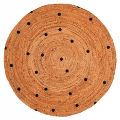 Ste tappeto in juta colore naturale d. 120 h 05 cm