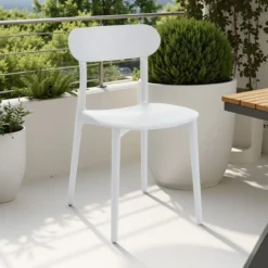Stoccolma white sedia da interno esterno in polipropilene bianca opaco 42.5x50xh78 cm