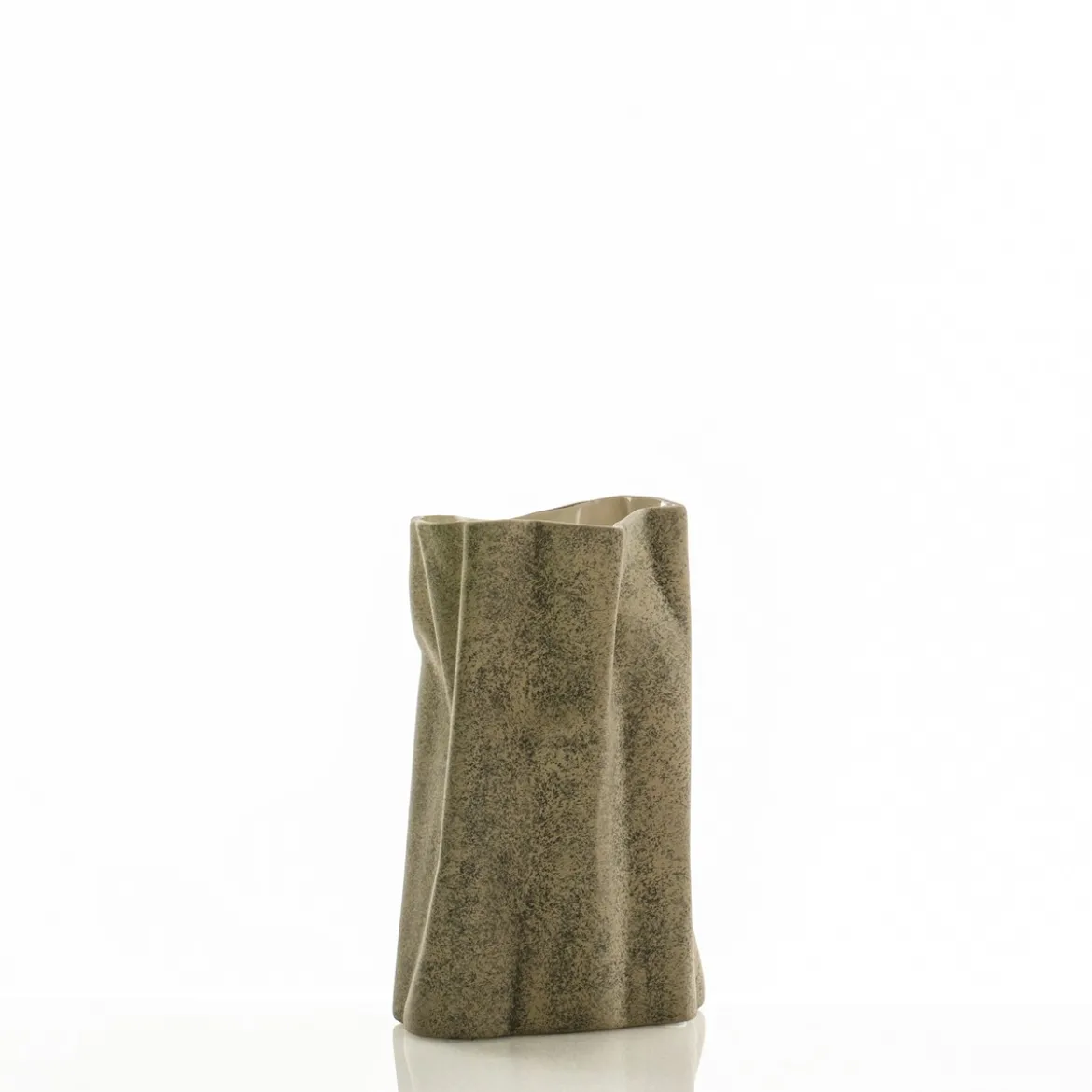 Sveva-a vaso in ceramica effetto pietra colore sabbia 14x14x26 cm