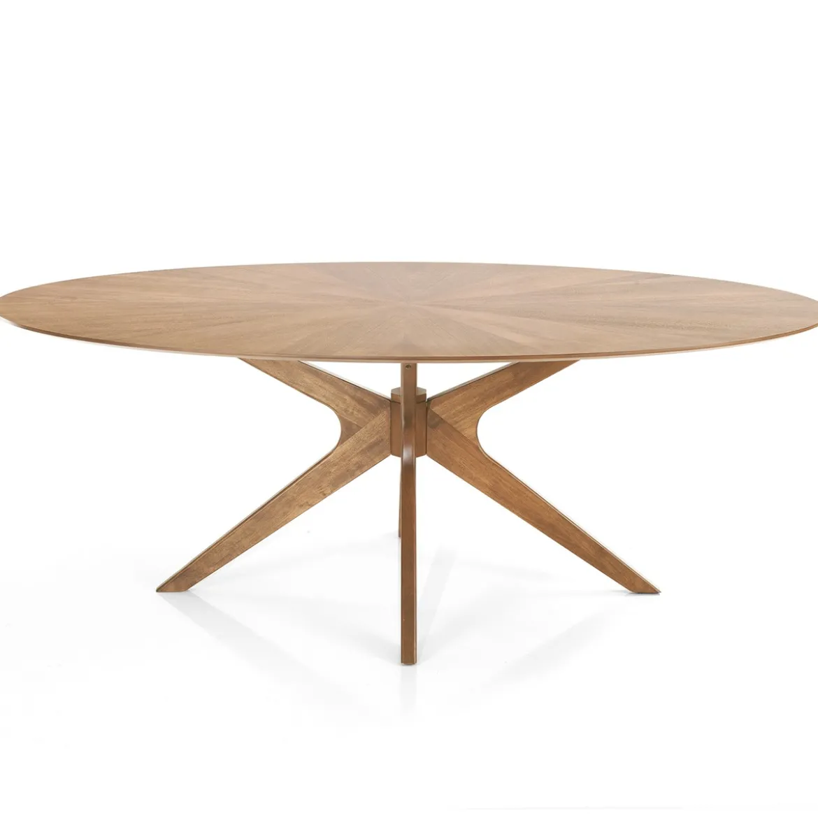 Tallin Tavolo in legno impiallacciato finitura Rovere e gambe in legno massello 190x110 cm