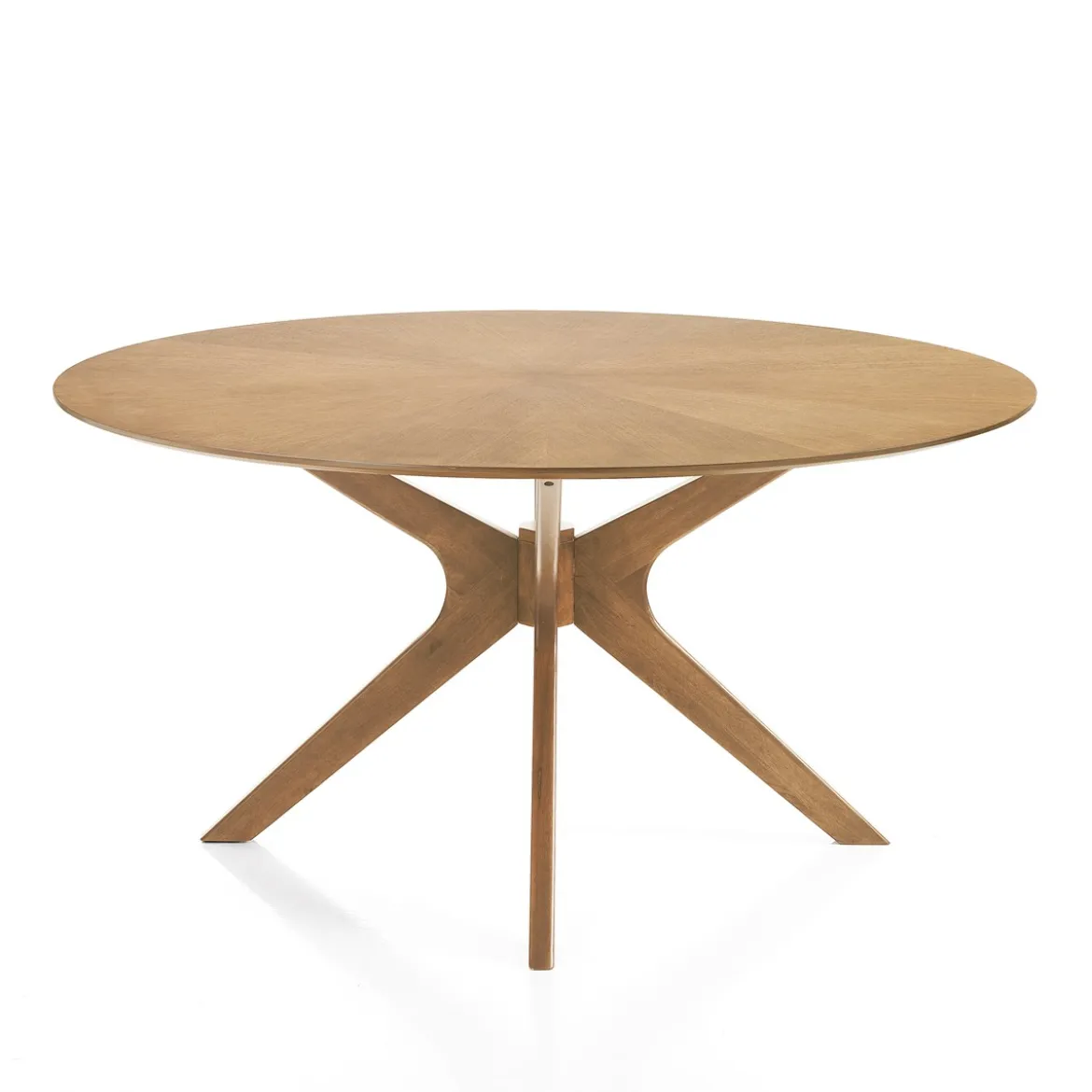 Tallin tavolo rotondo in legno chase impiallacciato finitura rovere e gambe in legno massello diametro 137 cm