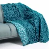 Tangle 3 plaid cotone 100% cotone colore grigio e blu cm 135 x 190