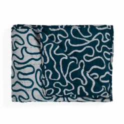 Tangle 3 plaid cotone 100% cotone colore grigio e blu cm 135 x 190