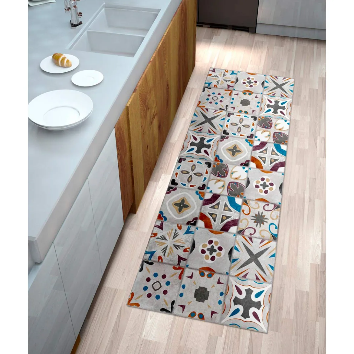 Tappeto corsia cm 50 x 150 pratico da pulire 100% vinile